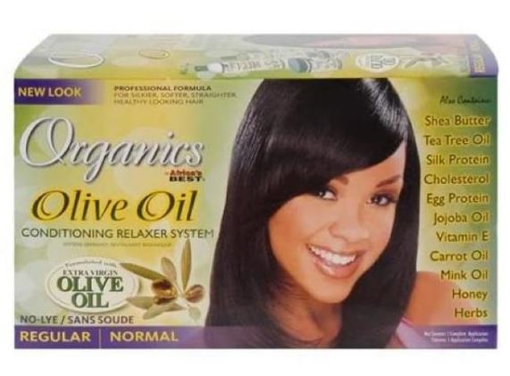 Organics by Africa's Best Olive Oil Hair Relaxer Kit | No-Lye Super Coarse System | Conditions & Moisturizes | for Healthier, Softer, Silkier, Straighter Hair