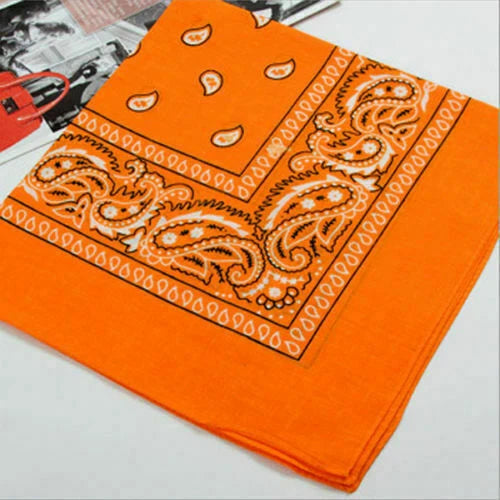 Paisley Pattern Bandana Head Neck Scarf Black & White & Grey & Red *UK SELLER*