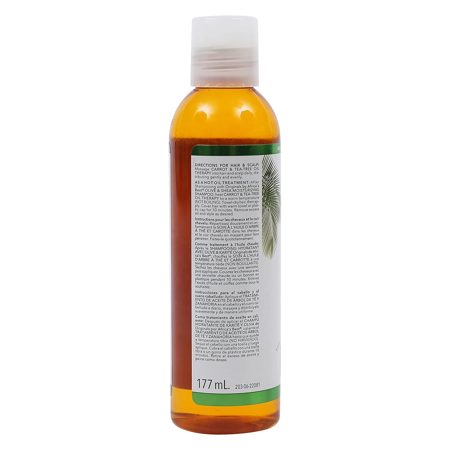 Originals by Africa's Best Carrot Tea Tree Oil Therapy, For Body, Hair and Scalp, Natural Organic Oils Repair, Restores Stimulates, Revitalizes &, Rejuvenates, 6 oz