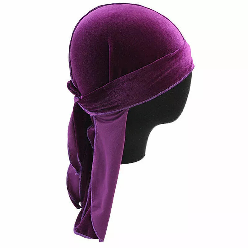 Velvet Durag Shine Hat Cap Men Women Premium Designer Doo Rag Wave UK x-pression