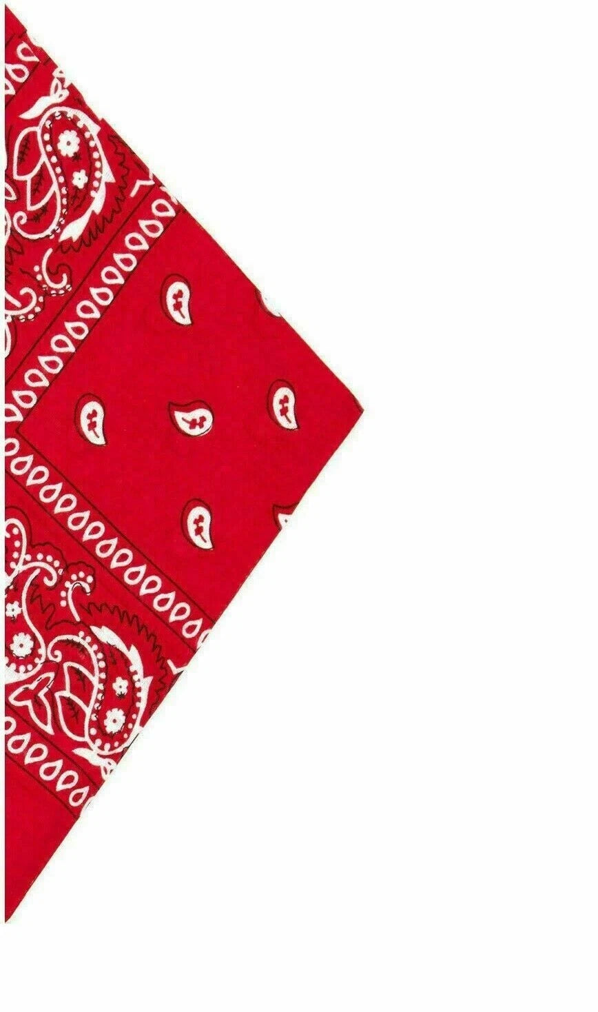 Paisley Pattern Bandana Head Neck Scarf Black & White & Grey & Red *UK SELLER*