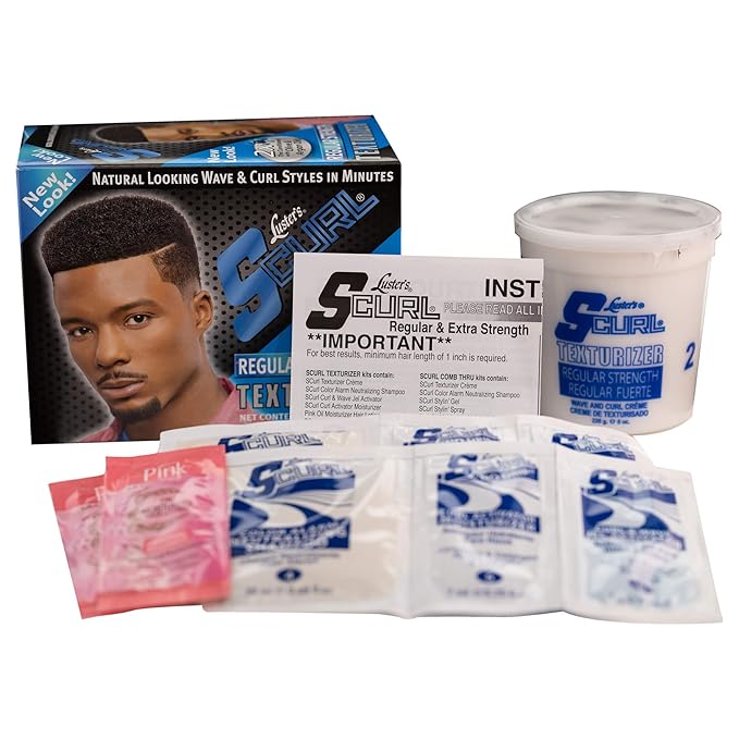 Luster's SCurl Texturizer With Argan And Olive Oil Regular Strength Kit, 2 Application x-pression