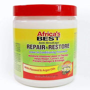 Africa's Best Repair and Restore Deep Conditioning Treatment, Great for Damaged Over Processed Hair, Enriched with Flaxseed and Argan Oil, 15 Ounce Jar