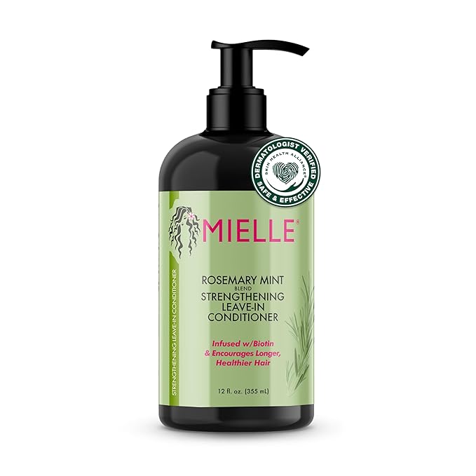 Mielle Organics Rosemary Mint Strengthening Leave-In Conditioner, Supports Hair Strength, Smooth Conditioner for Dry and Crinkled Hair, Weightless Hair Treatment, 12 Ounce x-pression