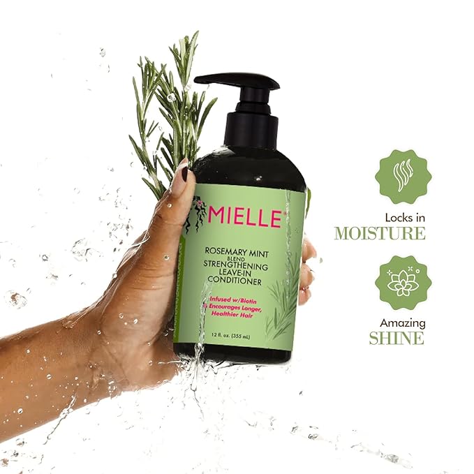 Mielle Organics Rosemary Mint Strengthening Leave-In Conditioner, Supports Hair Strength, Smooth Conditioner for Dry and Crinkled Hair, Weightless Hair Treatment, 12 Ounce x-pression