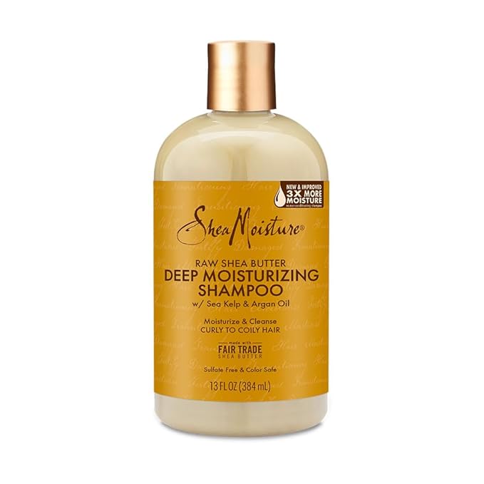 Shea Moisture Raw Shea Butter Deep Moisturizing Shampoo w/ Sea Kelp & Argan Oil, Pack of 1 x-pression