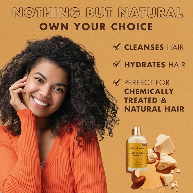 Shea Moisture Raw Shea Butter Deep Moisturizing Shampoo w/ Sea Kelp & Argan Oil, Pack of 1 x-pression