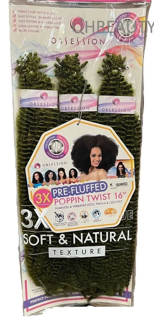 OBSESSION SYNTHETIC CROCHET SOFT BRAID 3X PRE-FLUFFED - POPPIN TWIST 16'' & 20" x-pression