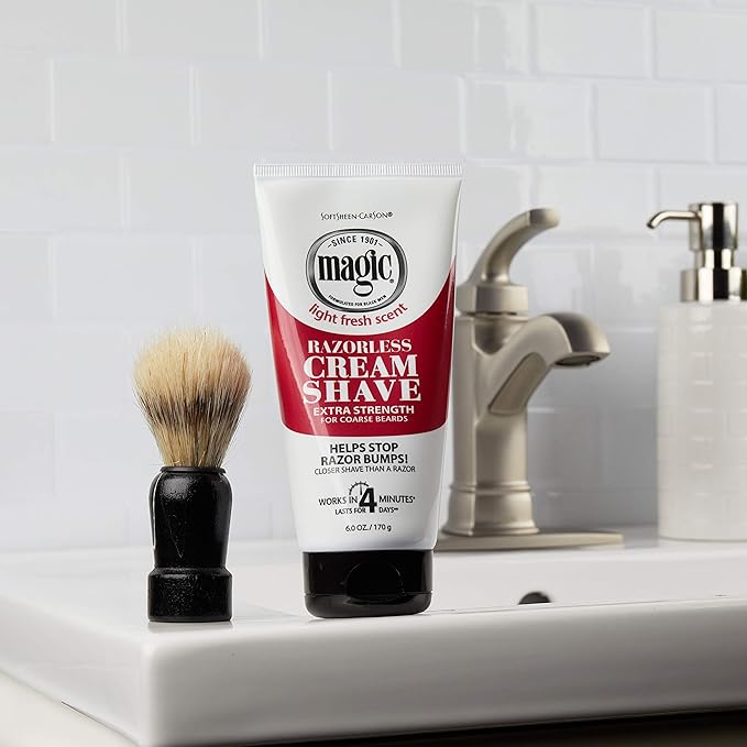 Magic Razorless Shaving Cream Extra Strength , 6 Ounce x-pression