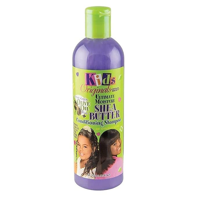 Kids Originals by Africa's Best Ultimate Moisture Shea Butter Shampoo, Healthy Boost of Moisturizers That Soften, Condition and Detangle Hair, Removes Build up, 12oz