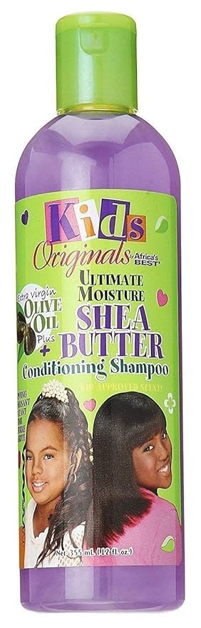 Kids Originals by Africa's Best Ultimate Moisture Shea Butter Shampoo, Healthy Boost of Moisturizers That Soften, Condition and Detangle Hair, Removes Build up, 12oz