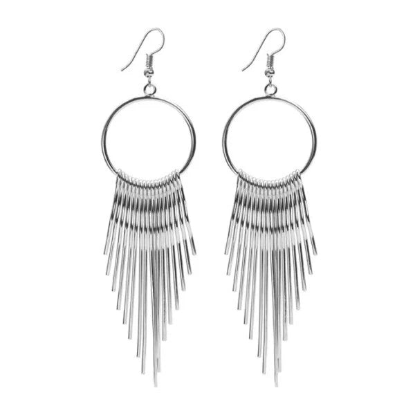 Fashion Crystal Moon Tassel Gold Earrings Stud Drop Dangle Women Jewelry Gifts