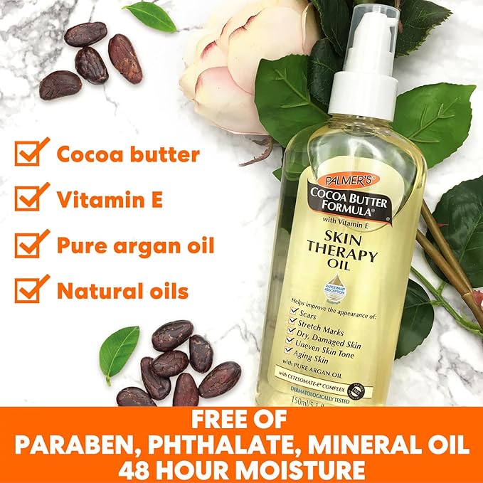 Palmer's Cocoa Butter Skin Therapy Oil for Scars, Stretch Marks, Uneven Skin Tone & Ageing Skin - 150ml x-pression