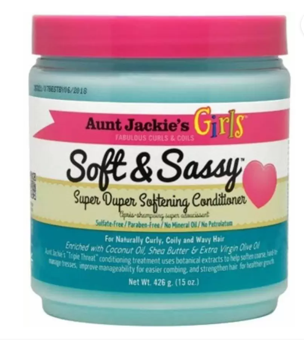 Aunt Jackie's Girls Soft and Sassy Super Duper Softening Conditioner, 15 oz x-pression