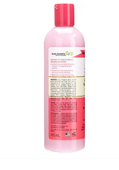 Aunt Jackie's Girls Knot Havin' It, Leave-in Ultimate Hair Detangler, For Daily Use for Naturally Curly Hair, 12 Ounce Bottle x-pression