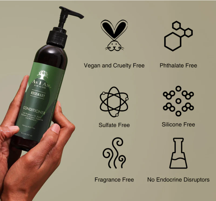 As I Am Rosemary Conditioner - 8 oz - with Melatonin & Ceramide x-pression