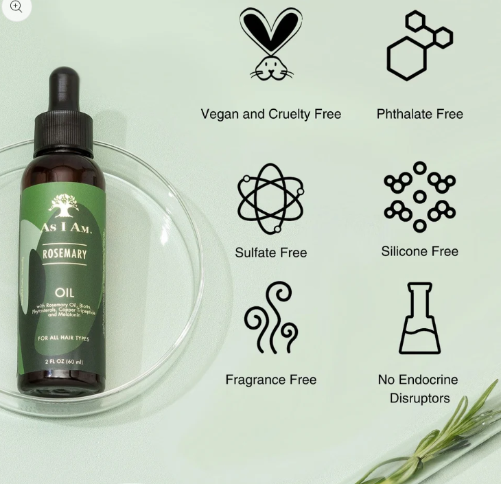 As I Am Rosemary Oil - 2 oz - Hair Density Serum - with Melatonin & Biotin - Vegan & Cruelty Free x-pression