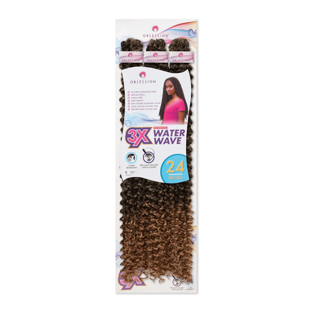 Obsession Bulk 3x - 24" Inches Water Wave Crochet Hair x-pression