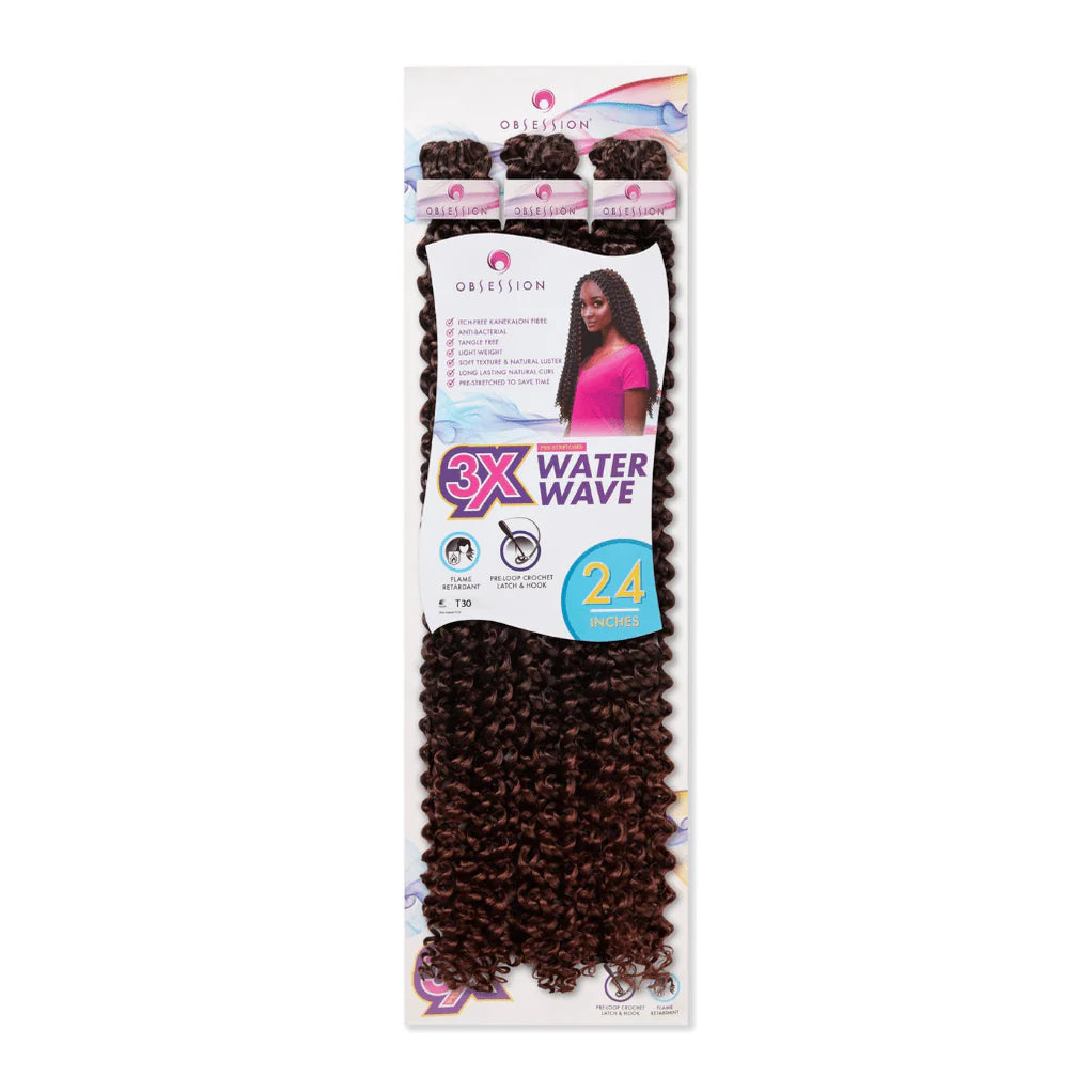 Obsession Bulk 3x - 24" Inches Water Wave Crochet Hair x-pression