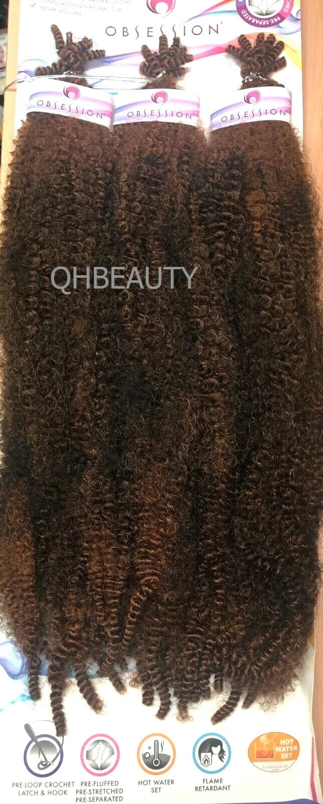 OBSESSION SYNTHETIC CROCHET SOFT BRAID 3X PRE-FLUFFED - POPPIN TWIST 16'' & 20" x-pression