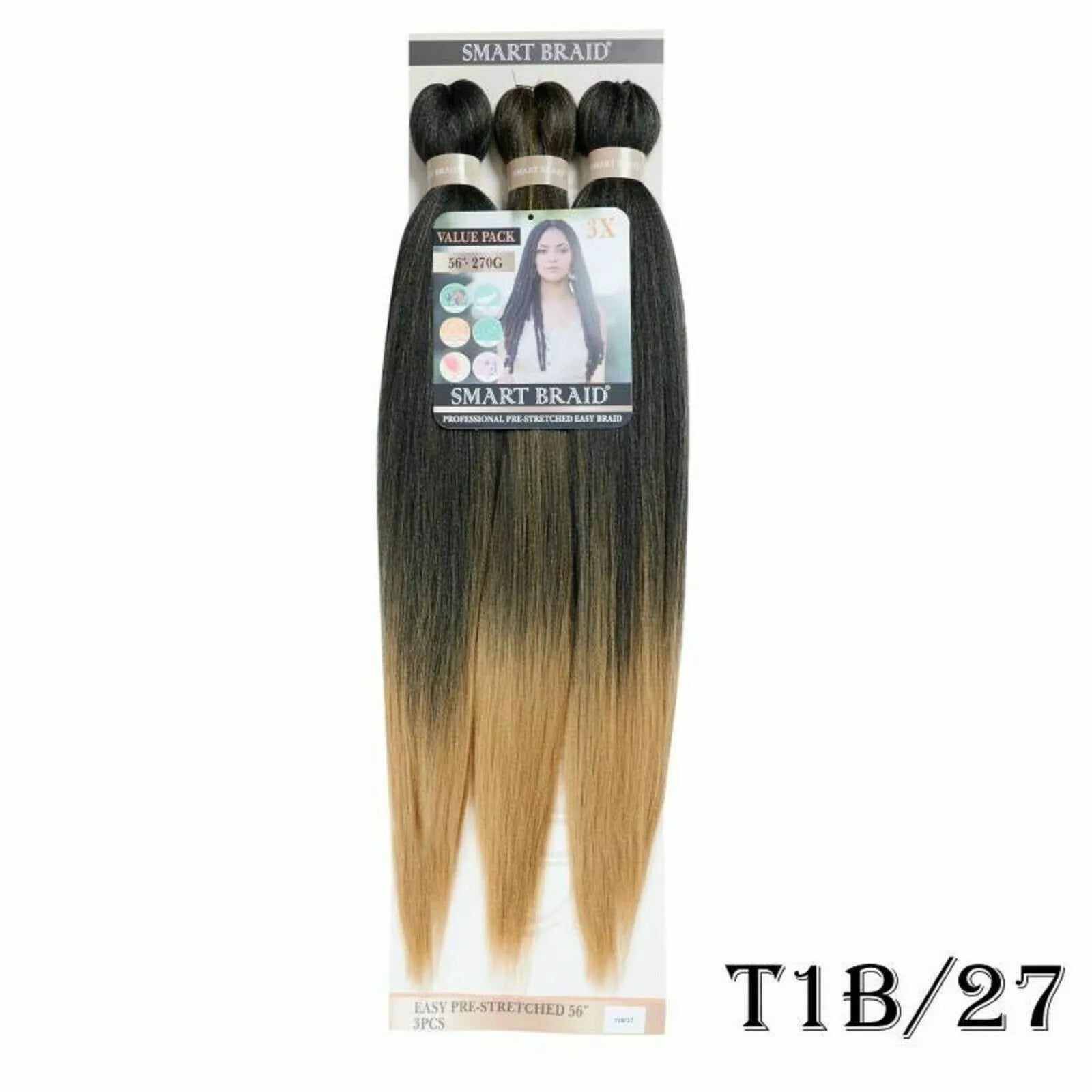 SMART BRAID 3 IN A PACK 28" Pre-Stretched, Pre-Plucked Hair Extensions x-pression