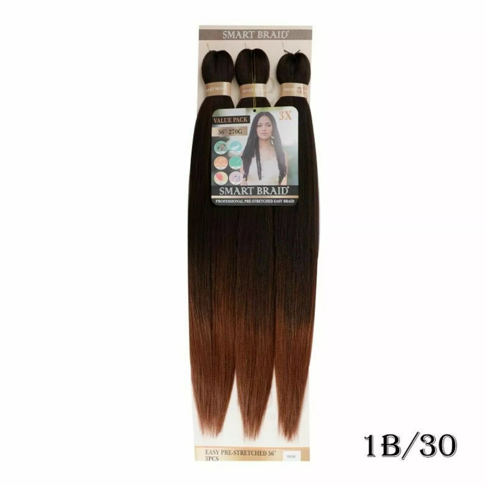 SMART BRAID 3 IN A PACK 28" Pre-Stretched, Pre-Plucked Hair Extensions x-pression