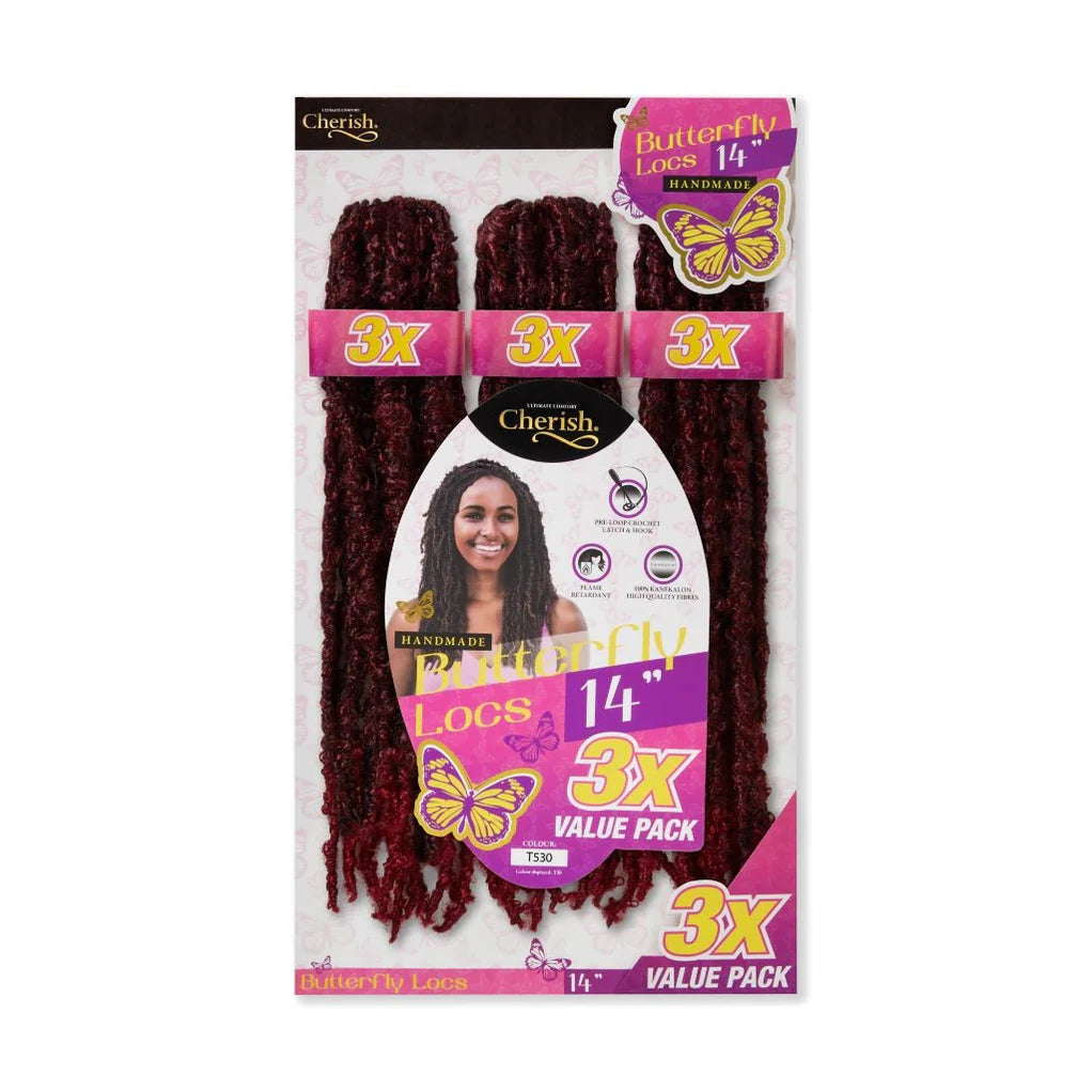 Cherish Bulk Butterfly Locs Crochet Hair 3x Value Pack - 14" Inches x-pression