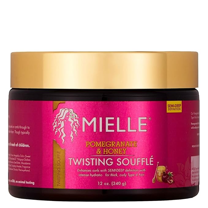 Mielle Organics Pomegranate & Honey Twisting Soufflé, Sulfate and Paraben Free, 12 Ounces x-pression