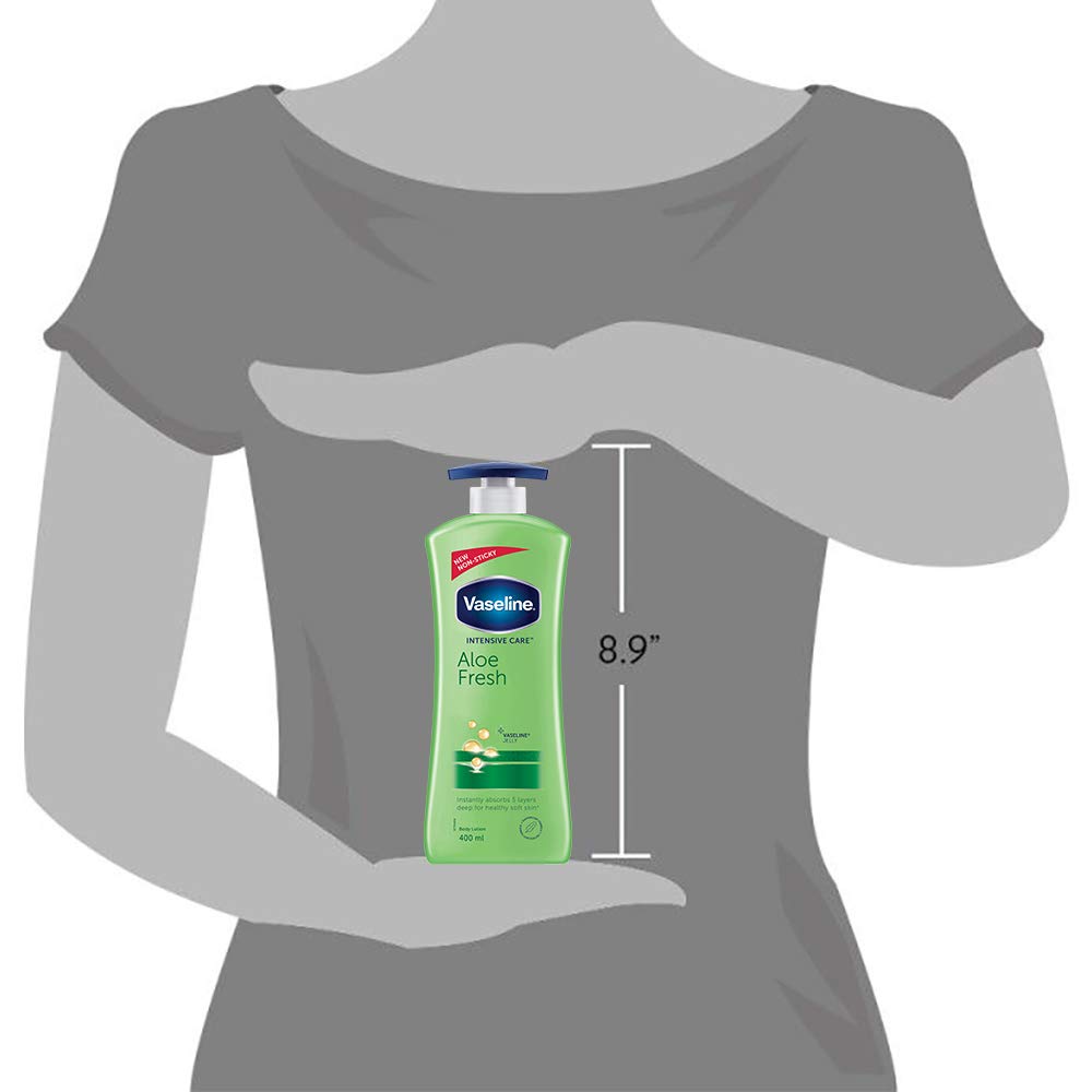 Vaseline Intensive Care Aloe Fresh Hydrating Body Lotion 400 ml, Daily Skin Moisturizer for Dry Skin, Lotion for Non-Greasy, Glowing Skin x-pression
