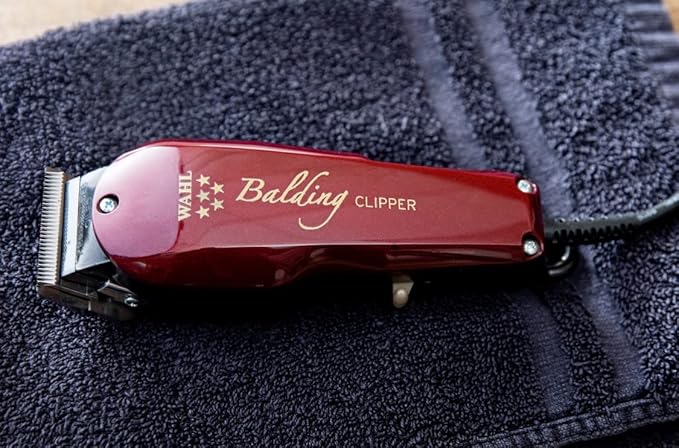 Wahl Professional Men Wahl Wahl Professional 5-Star Balding Corded Electric Clipper Great For Barbers And Stylists Cuts Surgically Close For Full Head Balding (Maroon) x-pression