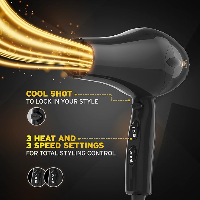 Wahl Power Pik 2 Turbo Afro Hair Dryer , 1500 Watt with Afro Comb Pik Attachment x-pression