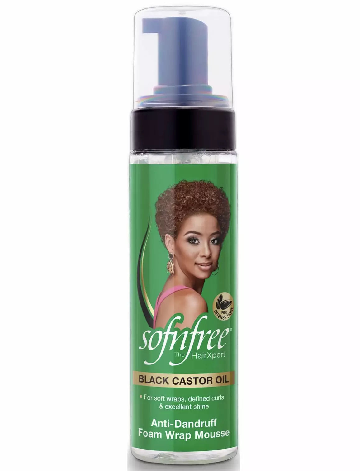 Sof N Free Black Castor Oil Anti Dandruff Foam Wrap Mousse , 200 mL x-pression