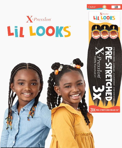 X Pression Syn Lil Looks 3X- 32 " Pre Stretched Braid x-pression