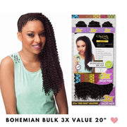 Cherish Bohemian Bulk 20'' Crochet Braids 3X Pack Value x-pression