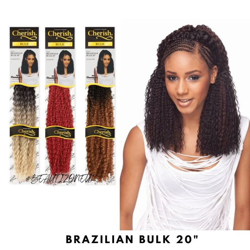 Cherish Brazilian Bulk 20" Synthetic Crochet Braid Curly Hair Extensions x-pression