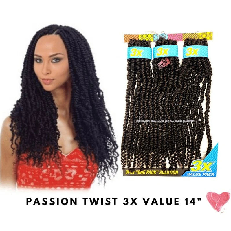 Cherish Passion Twist Crochet Hair 3x Value 14" Lengths x-pression