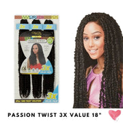 Cherish Passion Twist Crochet Hair 3x Value 18" Length x-pression