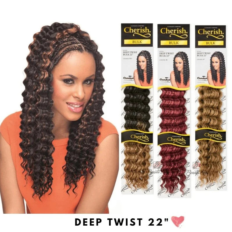 Cherish Deep Twist Bulk 22'' Synthetic Hair Braids All Colors x-pression
