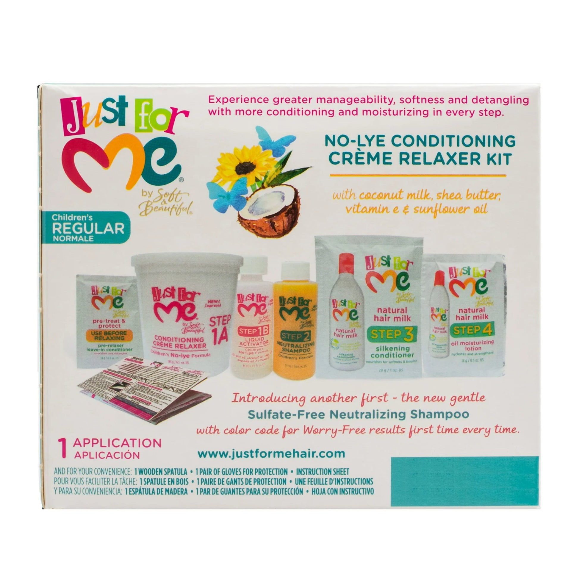 Just For Me No-Lye Conditioning Créme Relaxer Kit, Curly, Child, Regular x-pression
