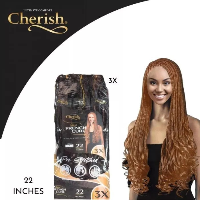Cherish Spiral French Curl Braid Pre Stretched 3X- 22" x-pression