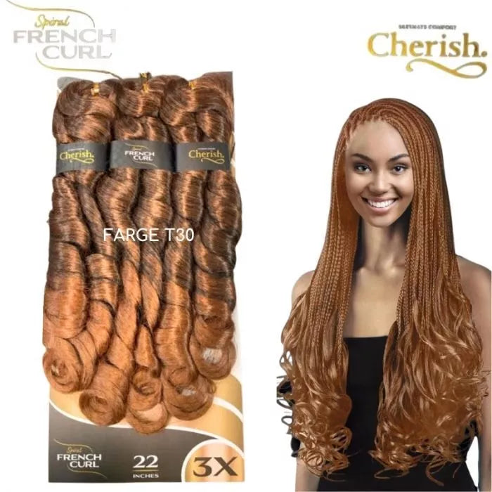 Cherish Spiral French Curl Braid Pre Stretched 3X- 22" x-pression