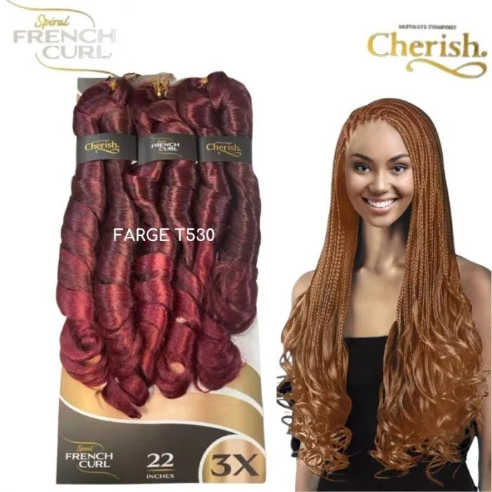 Cherish Spiral French Curl Braid Pre Stretched 3X- 22" x-pression