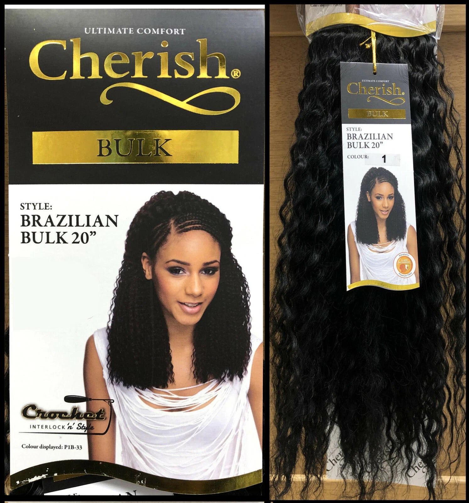 Cherish Brazilian Bulk 20" Synthetic Crochet Braid Curly Hair Extensions x-pression