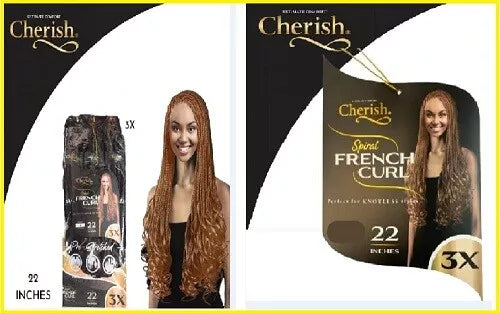 Cherish Spiral French Curl Braid Pre Stretched 3X- 22" x-pression