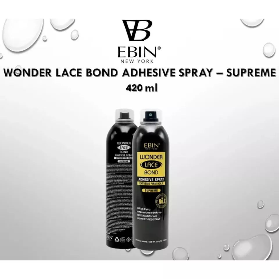 EBIN NEW YORK Wonder Lace Bond Adhesive Spray - Supreme (Extreme Firm Hold), 2.7 fl. oz./ 80ml x-pression