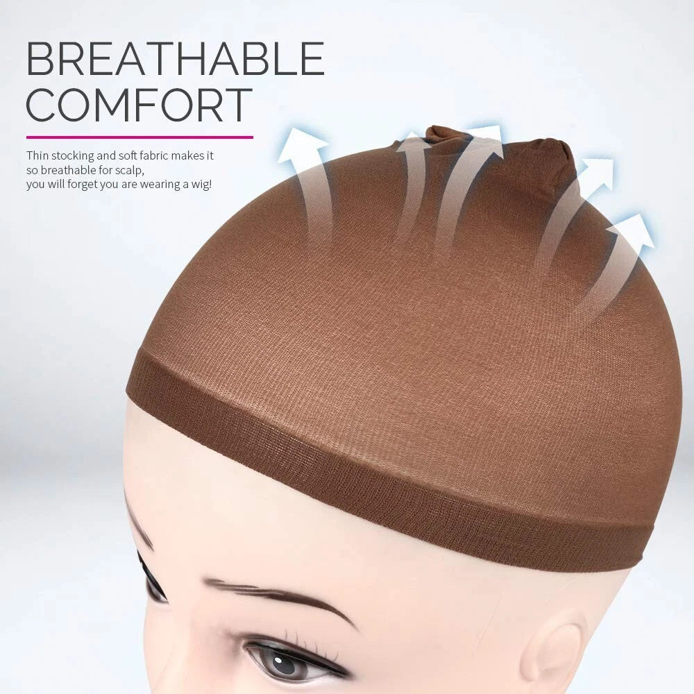 4 Pcs Wig Cap Breathable Stretchable Nylon Stretch Stocking Cap, Stretchy Nylon Caps for Wig