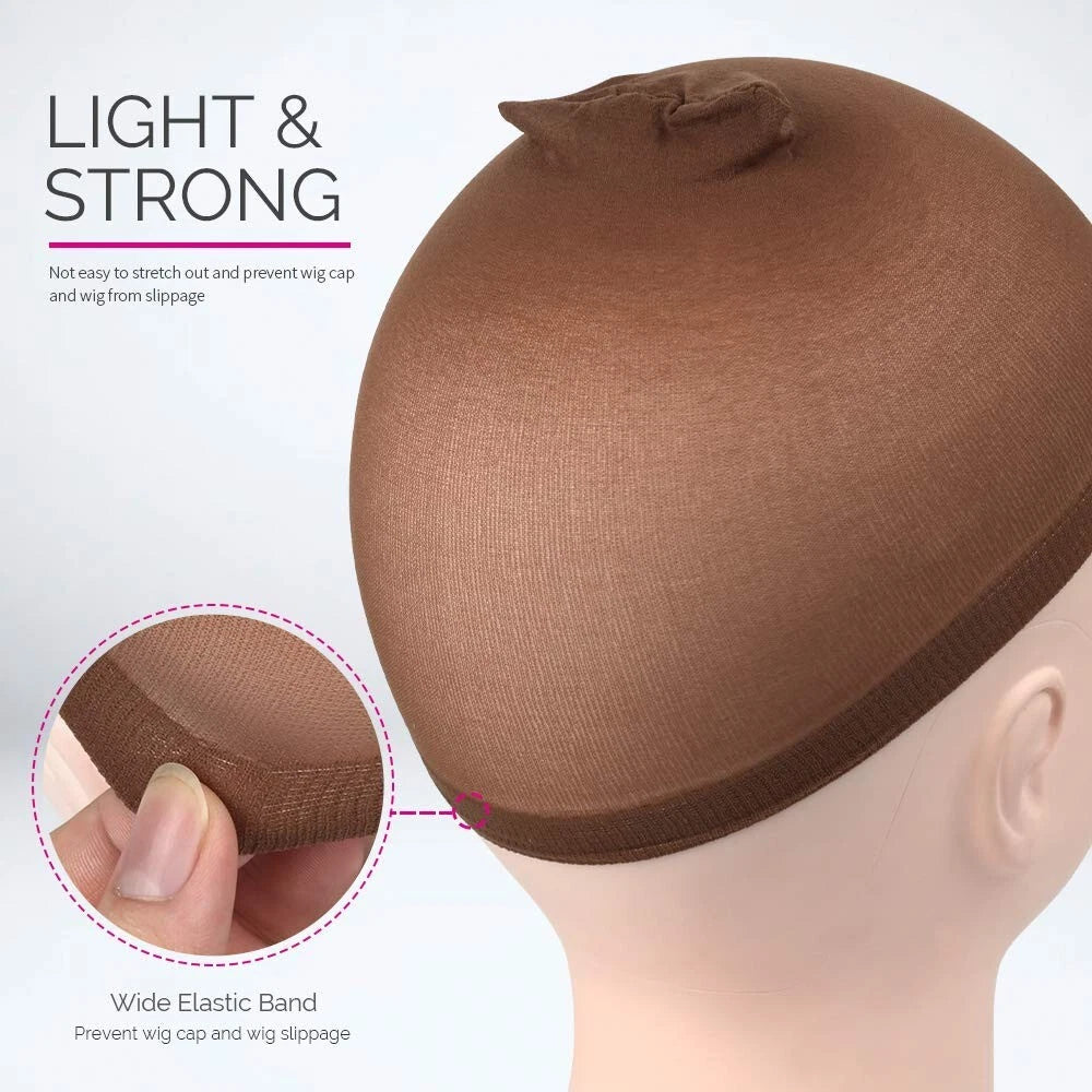 4 Pcs Wig Cap Breathable Stretchable Nylon Stretch Stocking Cap, Stretchy Nylon Caps for Wig