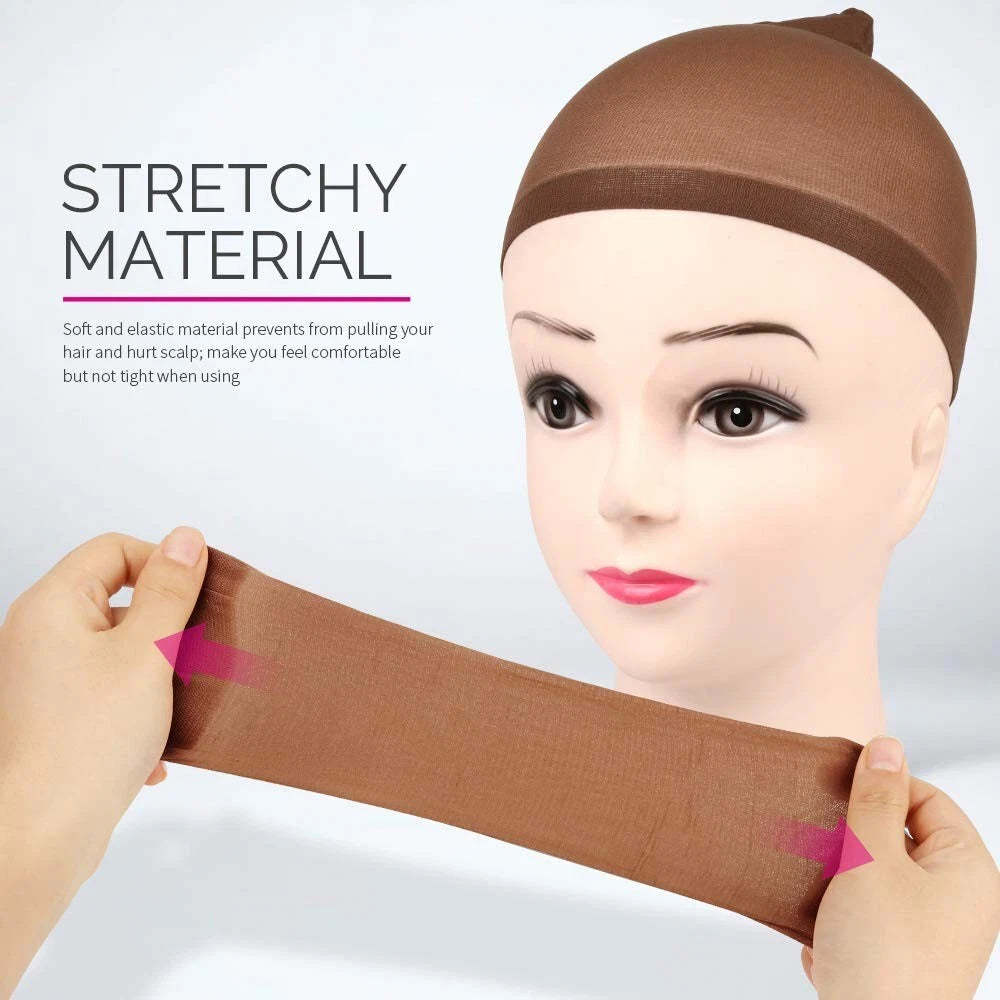 4 Pcs Wig Cap Breathable Stretchable Nylon Stretch Stocking Cap, Stretchy Nylon Caps for Wig