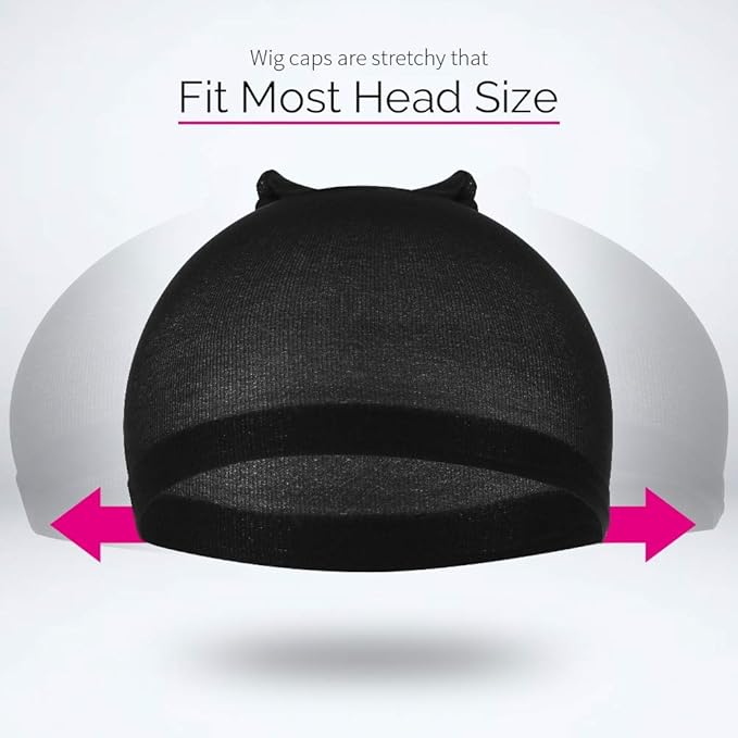 4 Pcs Wig Cap Breathable Stretchable Nylon Stretch Stocking Cap, Stretchy Nylon Caps for Wig