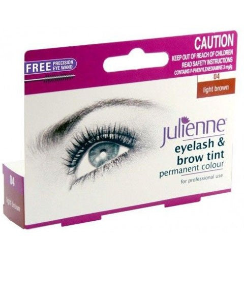 Julienne Eyelash and Eyebrow Permanent Light Brown 04 Colour Tint 15ml